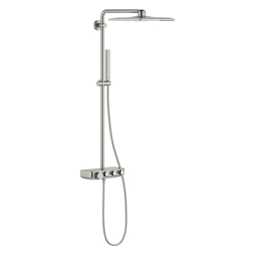 Grohe Euphoria Smartcontrol System 310 Cube Duo Duvara Monte Termostatik Bataryalı Duş Sistemi SuperSteel - 26508DC0
