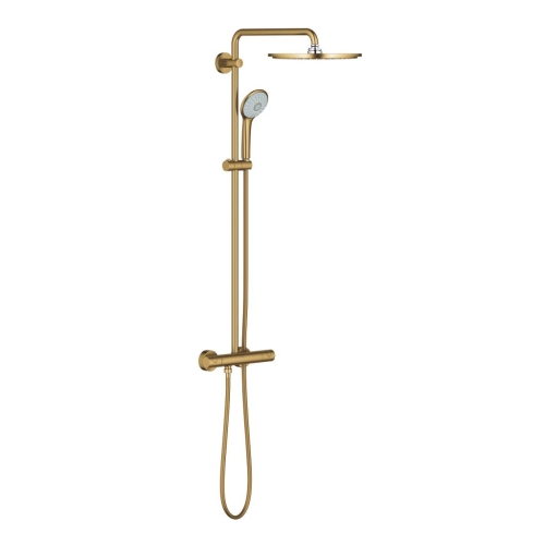 Grohe Euphoria System 310 Duvara Monte Termostatik Bataryalı Duş Sistemi Brushed Cool Sunrise - 26075GN0