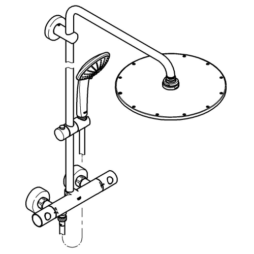 Grohe Euphoria System 310 Duvara Monte Termostatik Bataryalı Duş Sistemi Cool Sunrise - 26075GL0 - 3