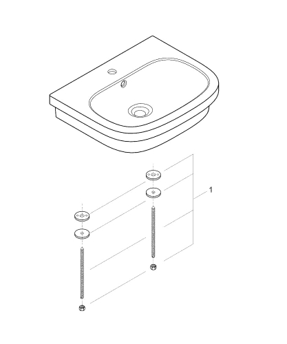 Grohe Euro Ceramic Counter Top Basin 60 - 39337000 - Thumbnail