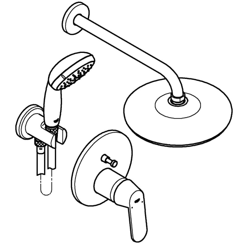 Grohe Eurocosmo Duş Seti, Tempesta 210 Tepe Duşu İle - 25219001 - Thumbnail