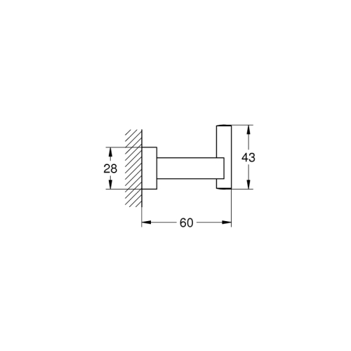 Grohe Eurocube Bornoz Askısı Brushed Hard Graphite – 40511AL1 - Thumbnail