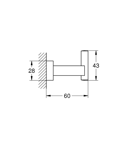 Grohe Eurocube Bornoz Askısı Brushed Hard Graphite – 40511AL1 - Thumbnail