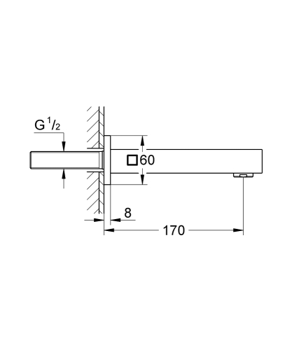 Grohe Eurocube Çıkış Ucu Brushed Hard Graphite - 13303AL0 - Thumbnail
