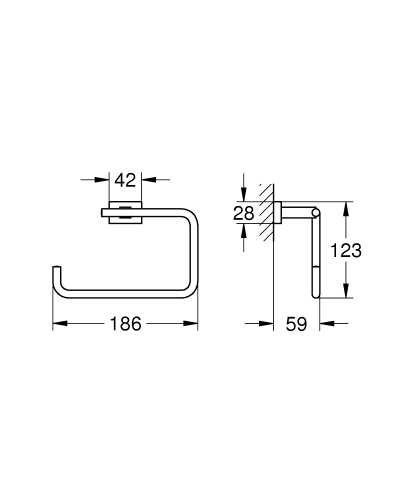 Grohe Eurocube Halka Yuvarlak Havluluk Brushed Hard Graphite – 40510AL1 - Thumbnail