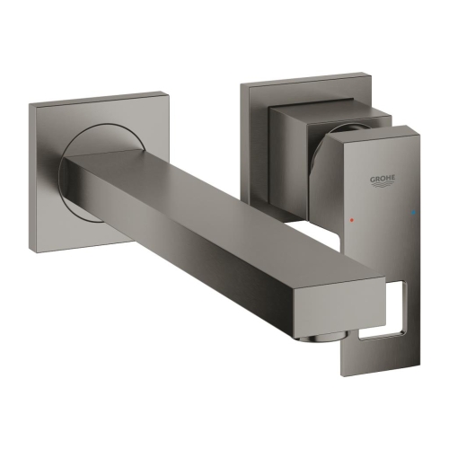 Grohe Eurocube İki Delikli Duvardan Lavabo Bataryası M-Boyut Brushed Hard Graphite – 23447AL0