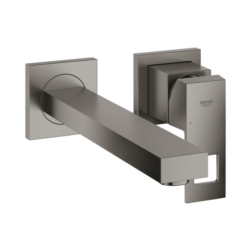 Grohe Eurocube İki Delikli Duvardan Lavabo Bataryası M-Boyut Brushed Hard Graphite – 23447AL0 - Thumbnail