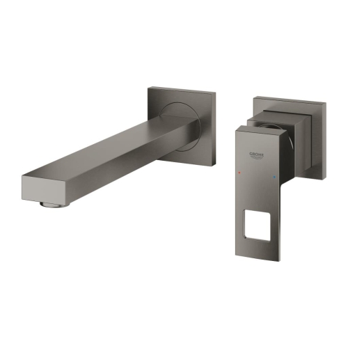 Grohe Eurocube İki Delikli Duvardan Lavabo Bataryası M-Boyut Brushed Hard Graphite – 23447AL0 - Thumbnail