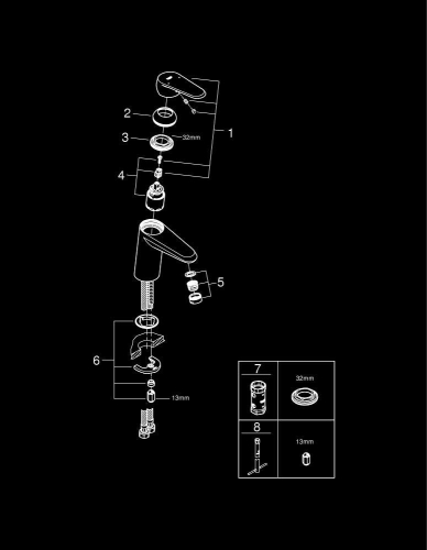 Grohe Eurodisc Cosmopolitan Tek Kumandalı Lavabo Bataryası S- Boyut - 3246920E - Thumbnail