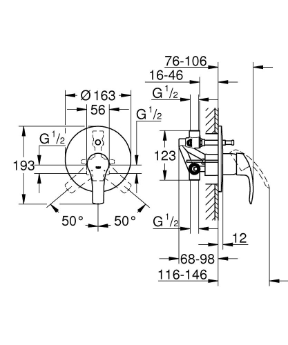 Grohe Eurosmart Ankastre Banyo Bataryası Seti – 33305002 - 2