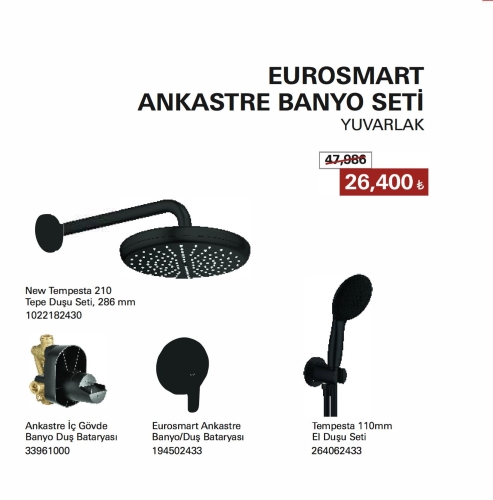 GROHE - GROHE Eurosmart
Ankastre Banyo Seti Yuvarlak