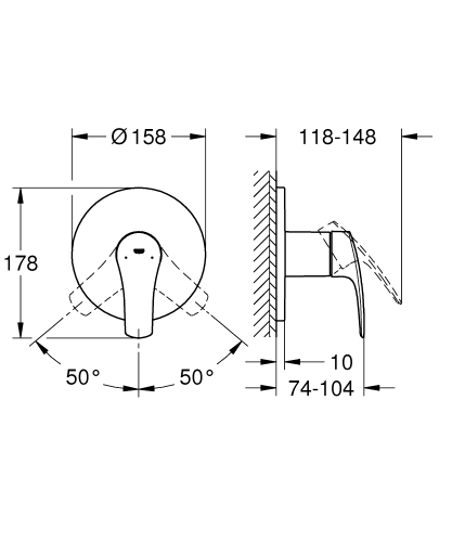 Grohe Eurosmart Ankastre Duş Bataryası - 24042003 - 5