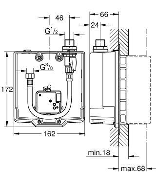 Grohe Eurosmart Cosmopolitan E Ankastre Montaj Kutusu - 36337000 - Thumbnail