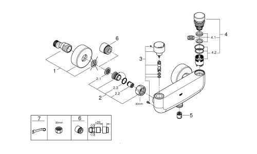 Grohe Eurosmart Cosmopolitan T Zaman Ayarlı Duş Bataryası 1/2″, Kelebek Ve Ayarlanabilir Sıcaklık Sınırlayıcı Ile - 36320000 - 2