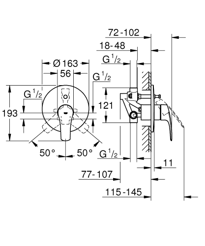 Grohe Eurosmart Tek Kumandalı Banyo Bataryası 33305003 - Thumbnail