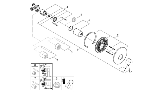 Grohe Eurosmart Tek Kumandalı Duş Bataryası - 33556003 - Thumbnail