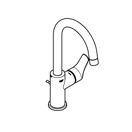Grohe Eurosmart Tek Kumandalı Lavabo Bataryası 1/2L-Boyut - 23537003 - 2
