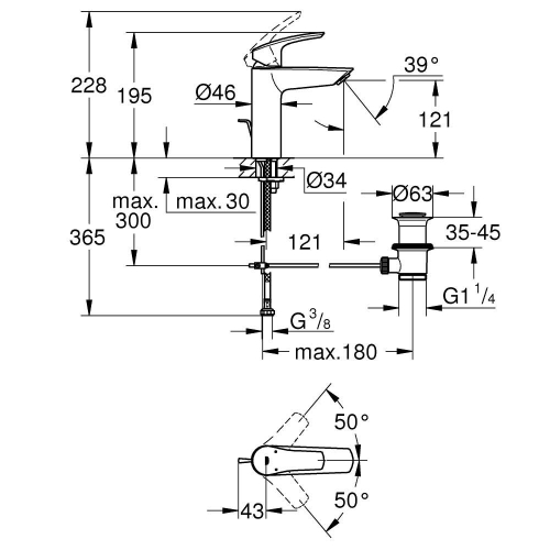 Grohe Eurosmart Tek Kumandalı Lavabo Bataryası
M - Boyut - 23322003 - Thumbnail