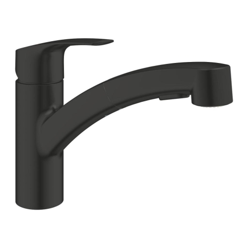 Grohe Eurosmart Tek Kumandalı Spiralli Eviye Bataryası Mat Siyah - 303052431 - Thumbnail