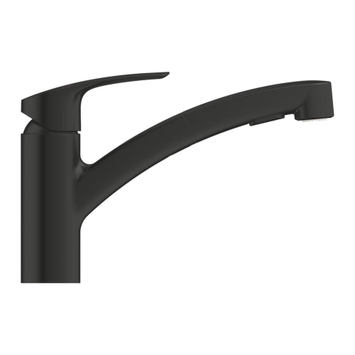 Grohe Eurosmart Tek Kumandalı Spiralli Eviye Bataryası Mat Siyah - 303052431 - Thumbnail