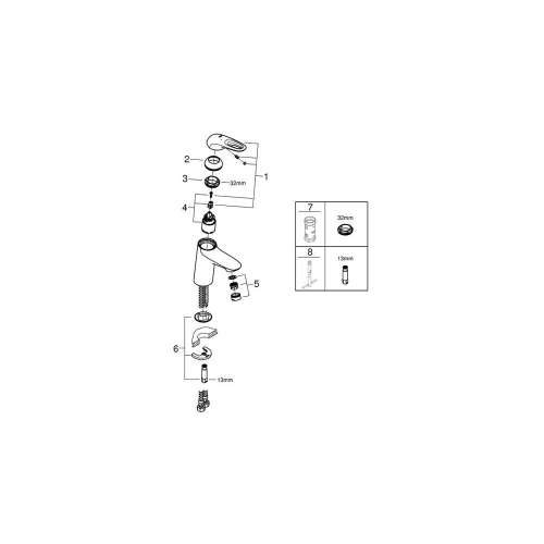 Grohe Eurostyle Tek Kumandalı Lavabo Bataryası S-Boyut Krom - 23567003 - Thumbnail