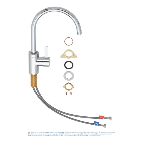Grohe Eviye Bataryası Döner Borulu Eurosmart Cosmo Krom- 32843002 - Thumbnail