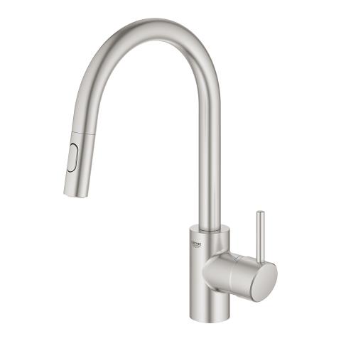 Grohe Eviye Bataryası Spiralli 2 Fonk Concetto Super Steel -31483DC2 - Thumbnail