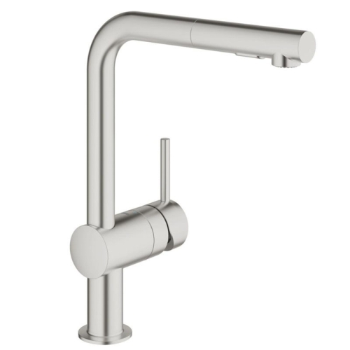 Grohe Eviye Bataryası Spiralli 2 Fonk. Minta Super Steel - 30274DC0 - 3