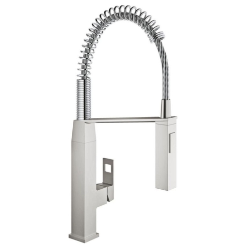 Grohe Eviye Bataryası Spiralli 2 Fonk Prof. Cube Super Steel - 31395DC0 - 3