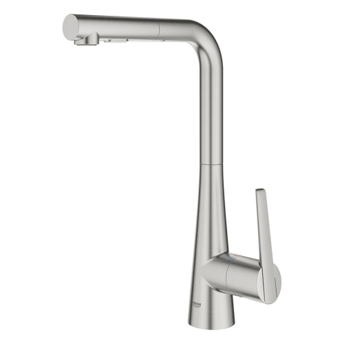 Grohe Eviye Bataryası Spiralli 2 Fonk. Zedra Super Steel - 32294DC2 - Thumbnail