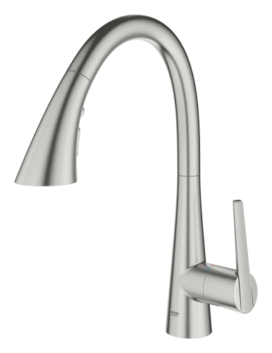 Grohe Eviye Bataryası Spiralli 2 Fonk. Zedra Super Steel - 32294DC2 - 13