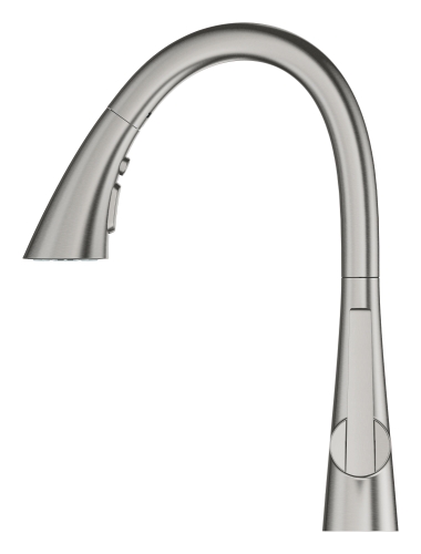Grohe Eviye Bataryası Spiralli 2 Fonk. Zedra Super Steel - 32294DC2 - Thumbnail
