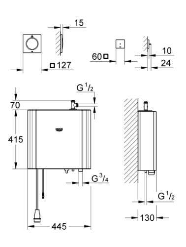 GROHE F-digital Deluxe Buhar Jeneratörü 6.6 kW - 27934000 - Thumbnail