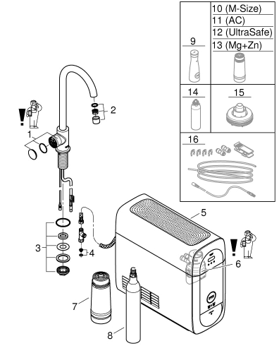 Grohe G R O H E Blue Home C-Spout Starter Kit With Mono Faucet - 31498001 - Thumbnail