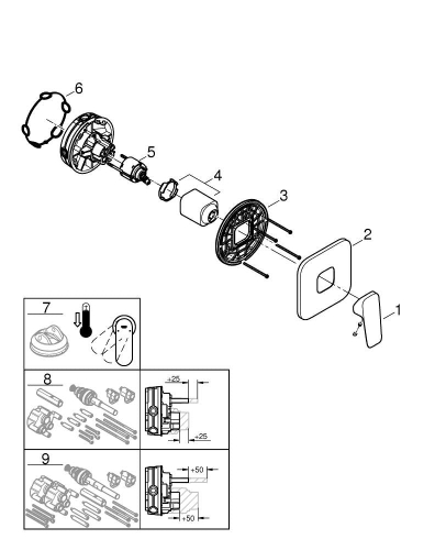 Grohe G R O H E Cubeo Ankastre Duş Bataryası - 1017772430 - Thumbnail