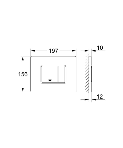 Grohe Gömme Rezervuar Kumanda Paneli Yatay Paslanmaz Çelik - 38776SD0 - Thumbnail