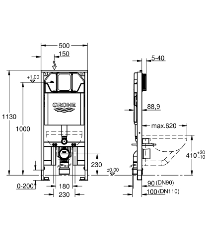 Grohe Gömme Rezervuar Rapid SL Pnömatik 89 mm - 39687000 - Thumbnail