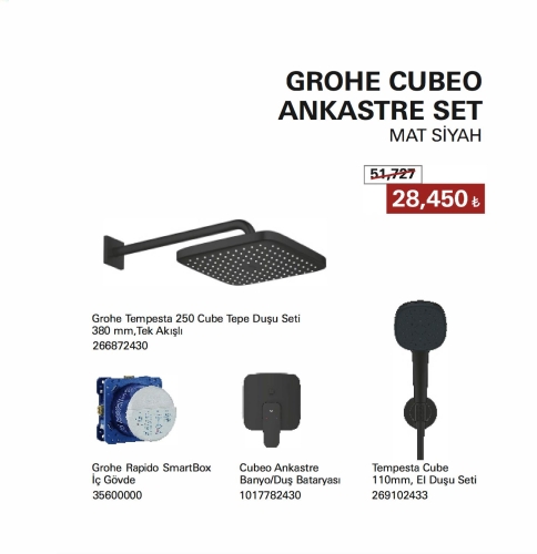 GROHE - GROHE Grohe Cubeo
Ankastre Set
Mat Siyah