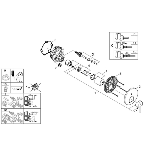 Grohe Grohe Plus Ankastre Banyo/Duş Bataryası Brushed Hard Graphite - 24060AL3 - Thumbnail