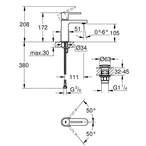 Grohe Grohe Plus Tek Kumandalı Lavabo Bataryası S-Boyut 33163003 - 2
