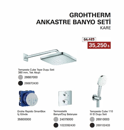GROHE - GROHE Grohtherm Ankastre Banyo Seti