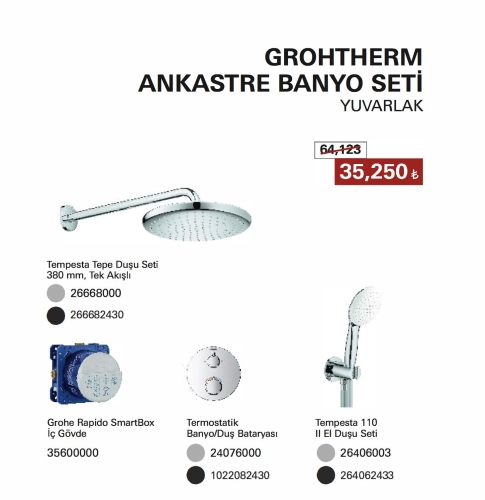 GROHE - GROHE Grohtherm Ankastre Banyo Seti Kare GROHE - GROHE Grohtherm Ankastre Banyo Seti Kare