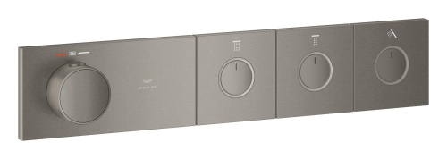 GROHE - Grohe Grohtherm Aqua Tiles 3 Valfli Akış Kontrollü, Ankastre Termostatik Duş Bataryası Br. Hard Graphite – 106866AL00