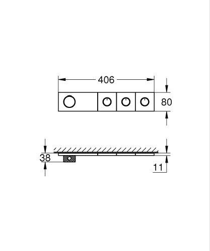 Grohe Grohtherm Aqua Tiles 3 Valfli Akış Kontrollü, Ankastre Termostatik Duş Bataryası Br. Hard Graphite – 106866AL00 - Thumbnail