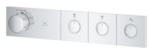 Grohe Grohtherm Aqua Tiles 3 Valfli Akış Kontrollü, Ankastre Termostatik Duş Bataryası Krom – 1068660000 - Thumbnail