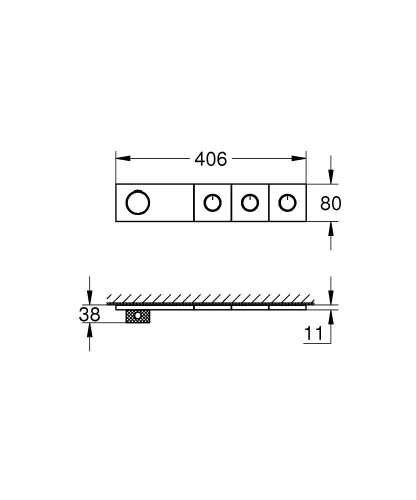 Grohe Grohtherm Aqua Tiles 3 Valfli Akış Kontrollü, Ankastre Termostatik Duş Bataryası Krom – 1068660000 - Thumbnail