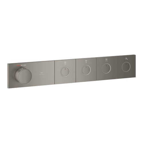 Grohe Grohtherm Aqua Tiles 4 Valfli Akış Kontrollü, Ankastre Termostatik Duş Bataryası Br. Hard Graphite – 106867AL00 - Thumbnail