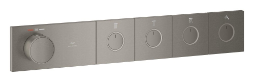GROHE - Grohe Grohtherm Aqua Tiles 4 Valfli Akış Kontrollü, Ankastre Termostatik Duş Bataryası Br. Hard Graphite – 106867AL00