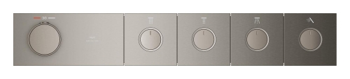 Grohe Grohtherm Aqua Tiles 4 Valfli Akış Kontrollü, Ankastre Termostatik Duş Bataryası Br. Hard Graphite – 106867AL00 - Thumbnail