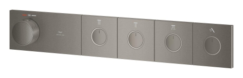 Grohe Grohtherm Aqua Tiles 4 Valfli Akış Kontrollü, Ankastre Termostatik Duş Bataryası Br. Hard Graphite – 106867AL00 - Thumbnail